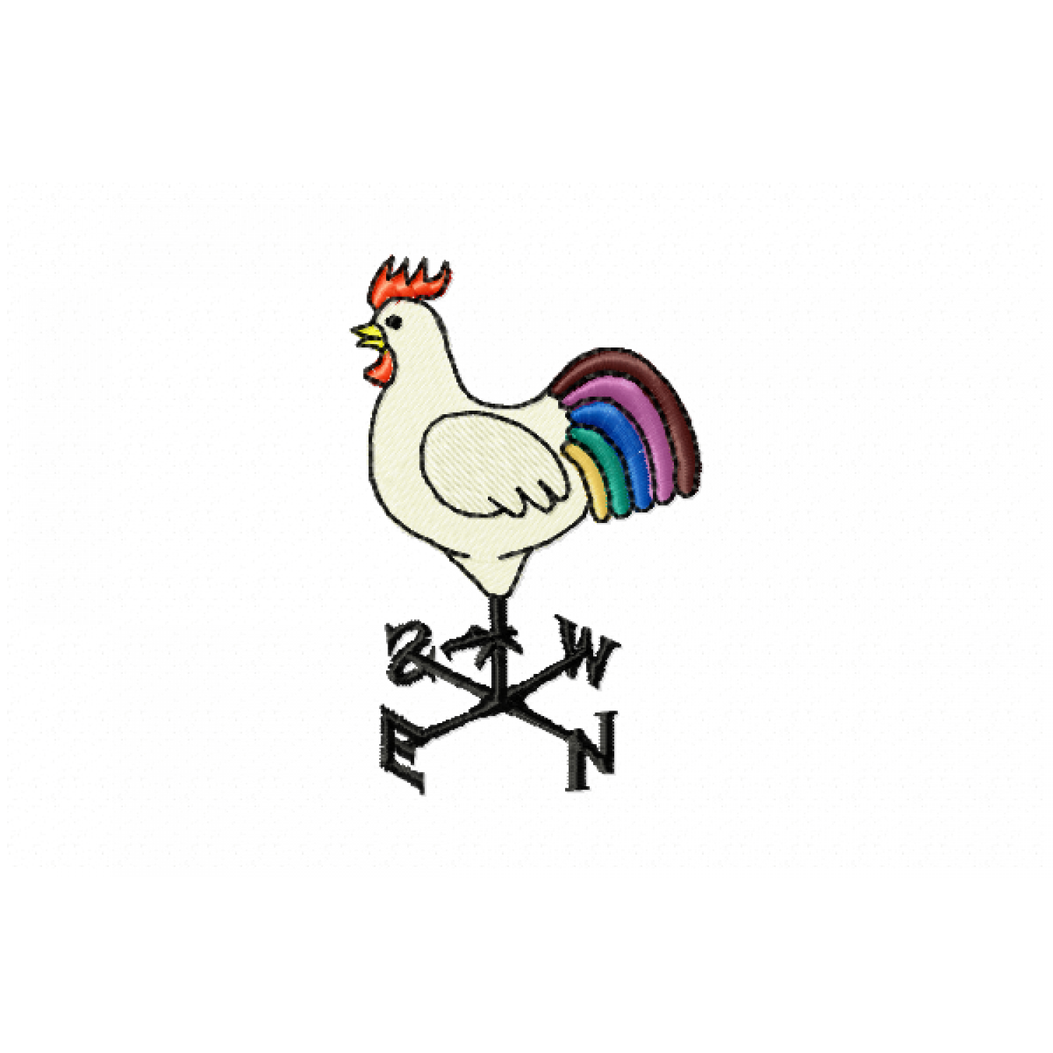 Rooster Embroidery Design