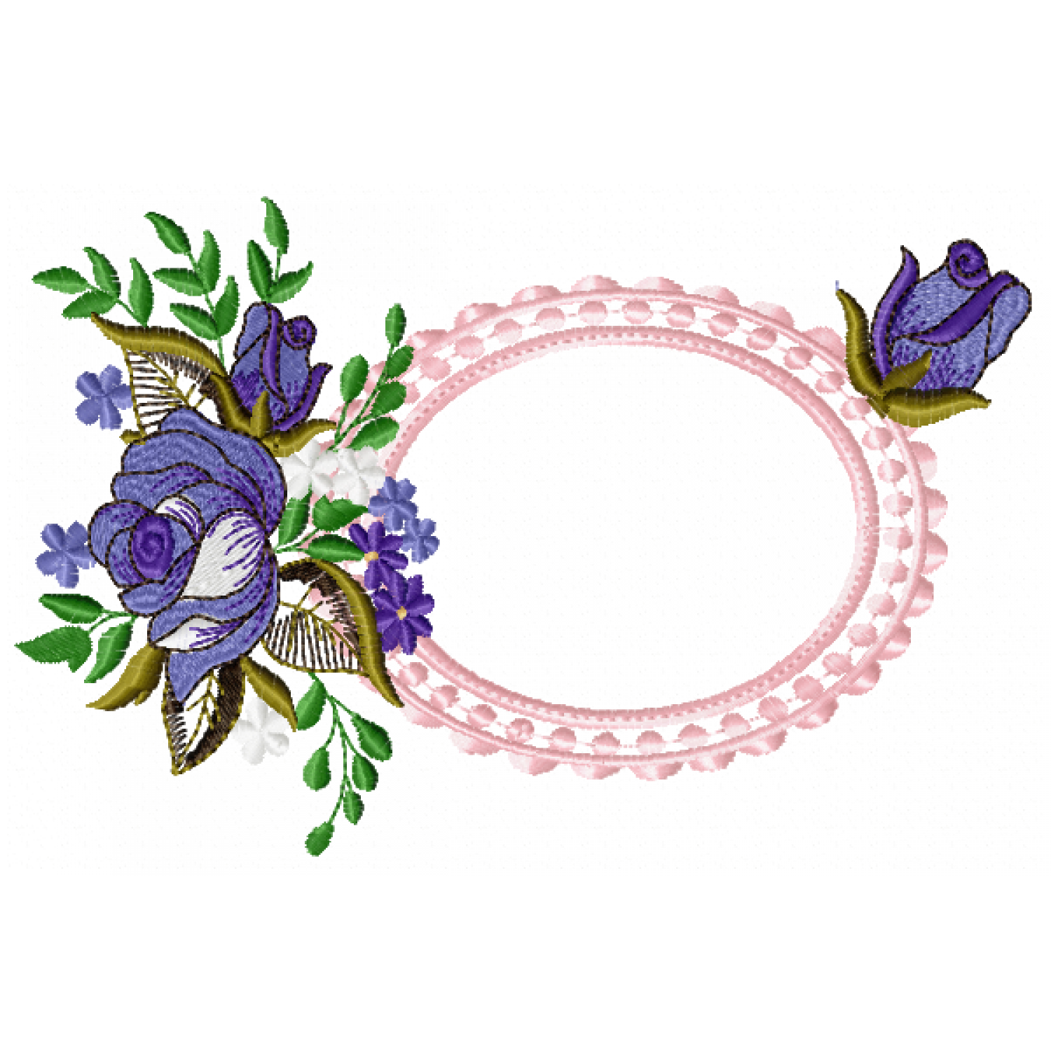 Floral Rose Frame Embroidery Design