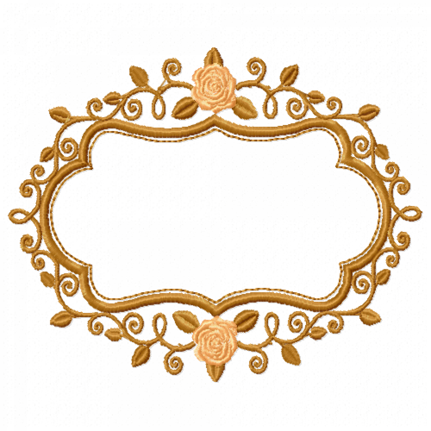 Rose frame Embroidery Design
