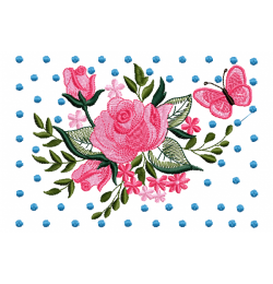 Pretty Floral Rose Embroidery Design