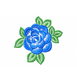 Rose blue Embroidery Design