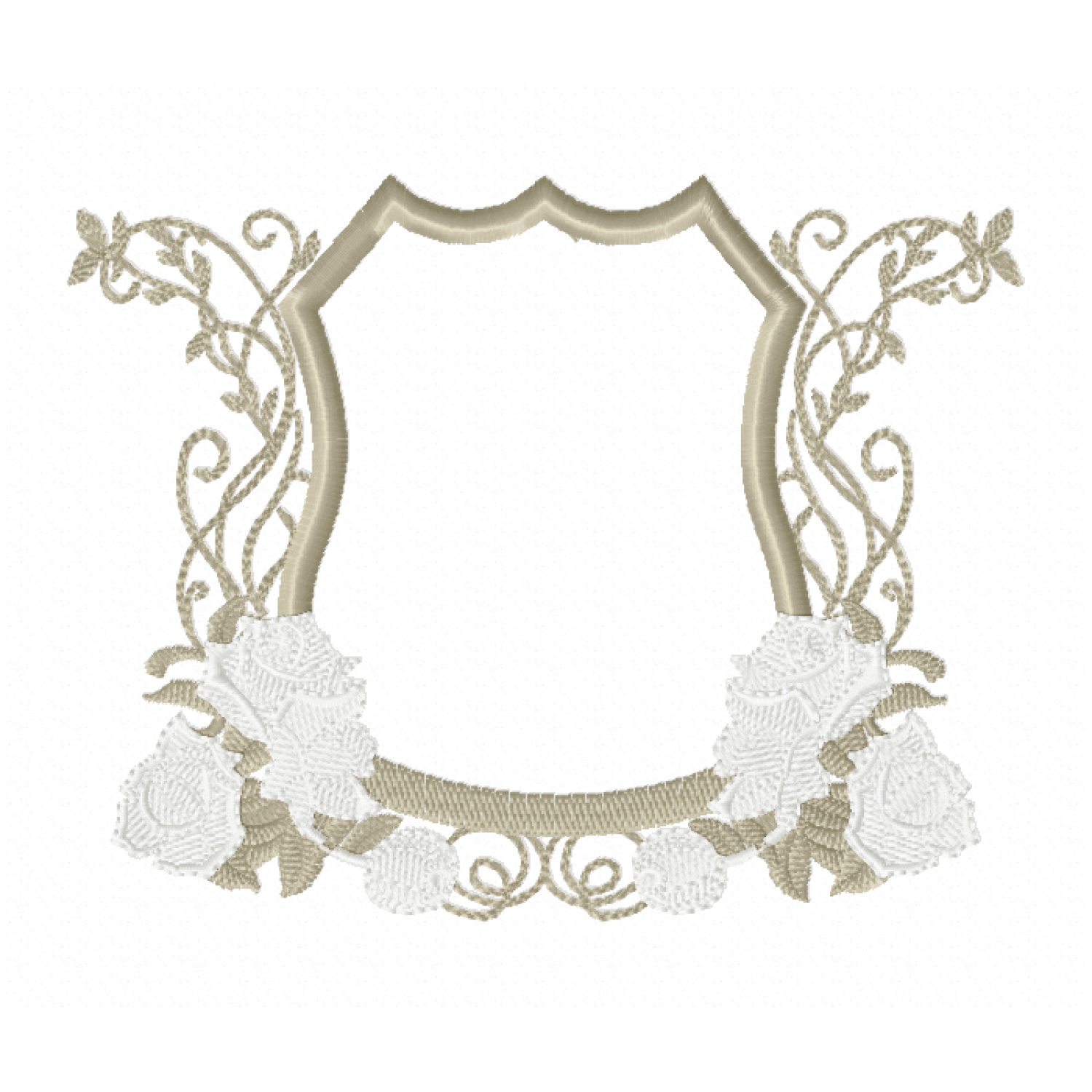 Rose frame Embroidery Design