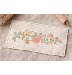 Rose Branch Embroidery Design Free 5x7 