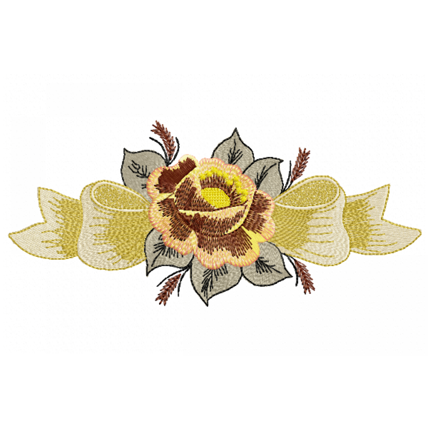 Rose Flower Embroidery Design