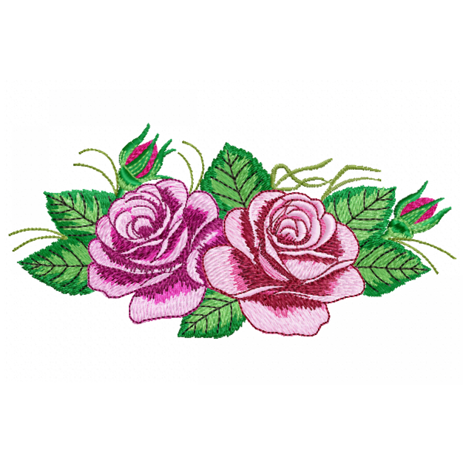 Free Roses Embroidery Design 5x7
