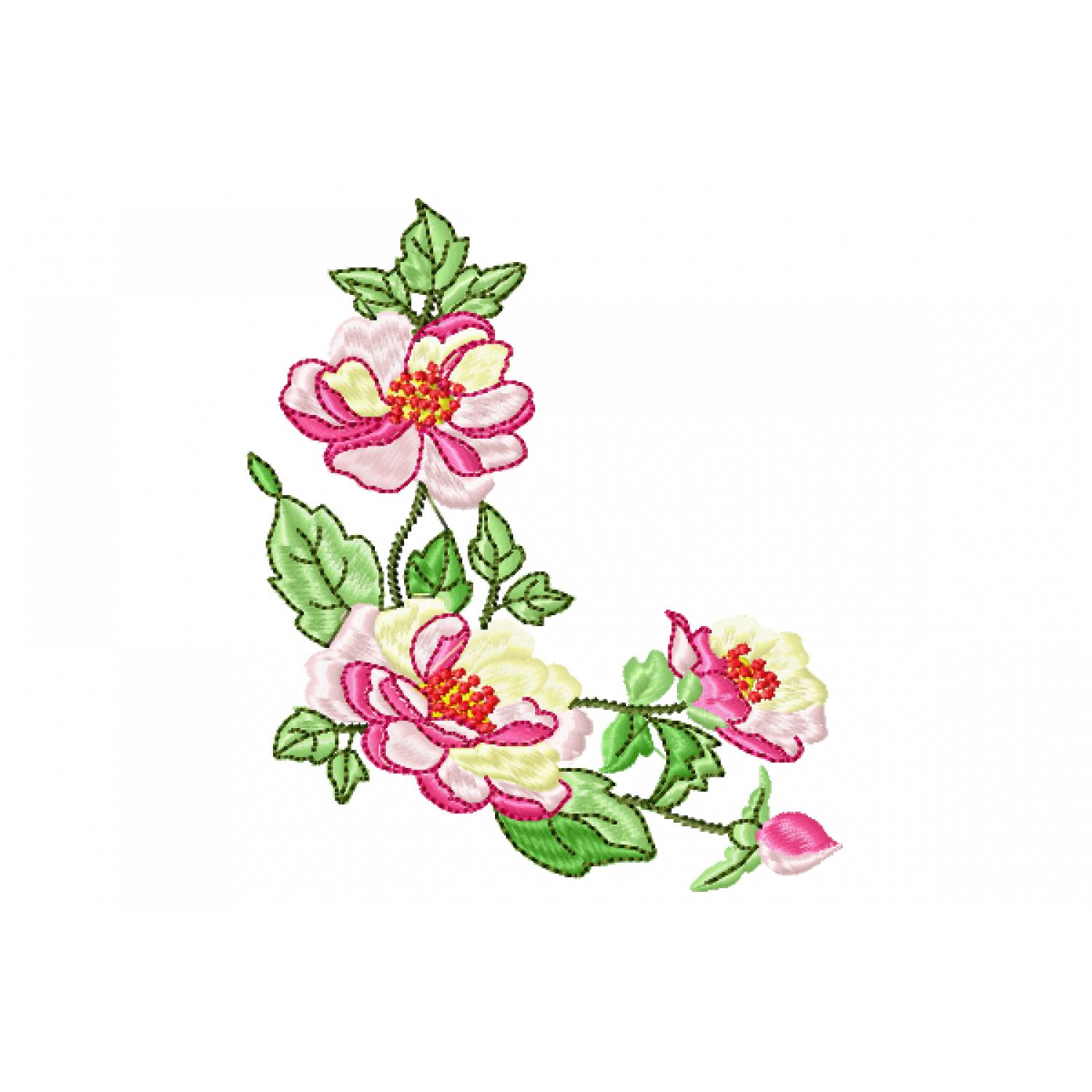 Free Roses Embroidery Design 5X7 PES, JEF