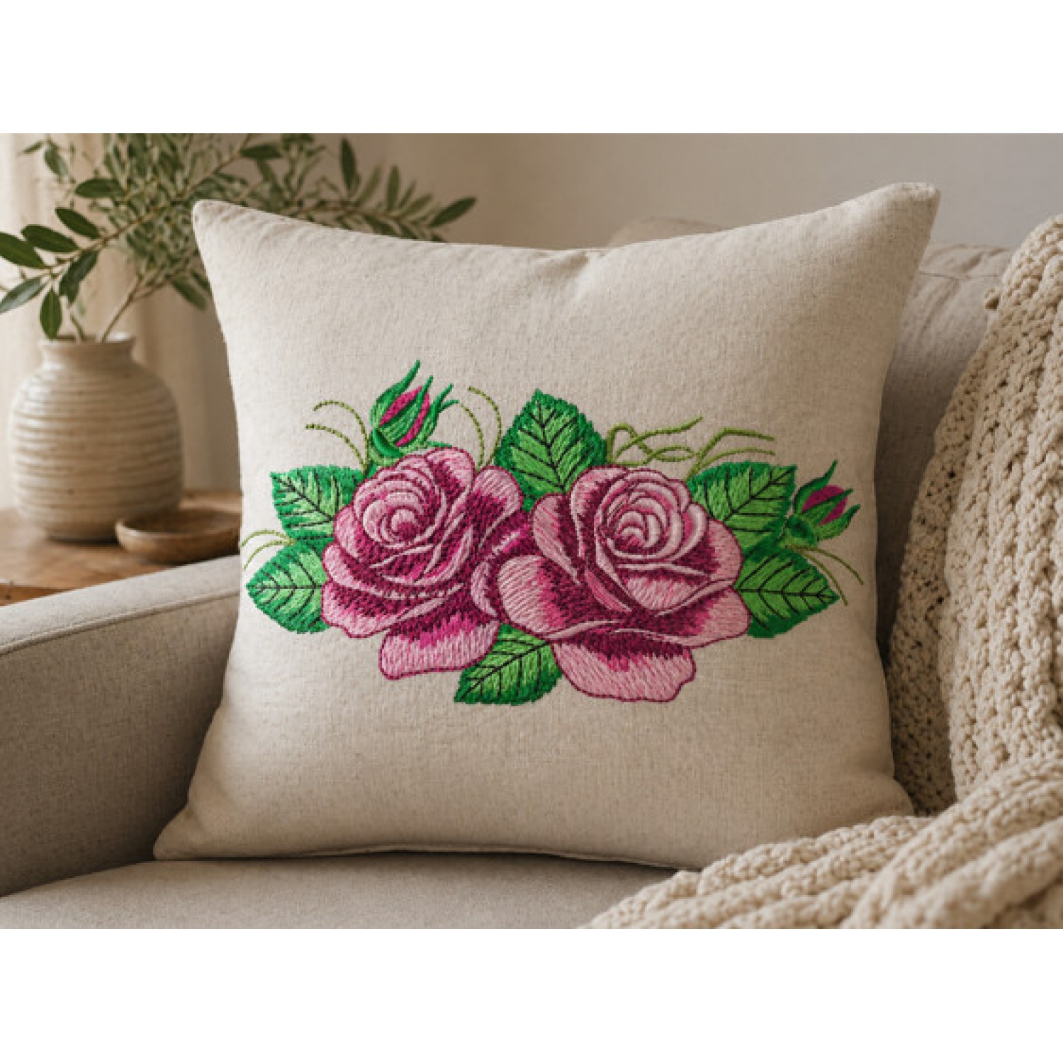 Roses Embroidery Design 5x7