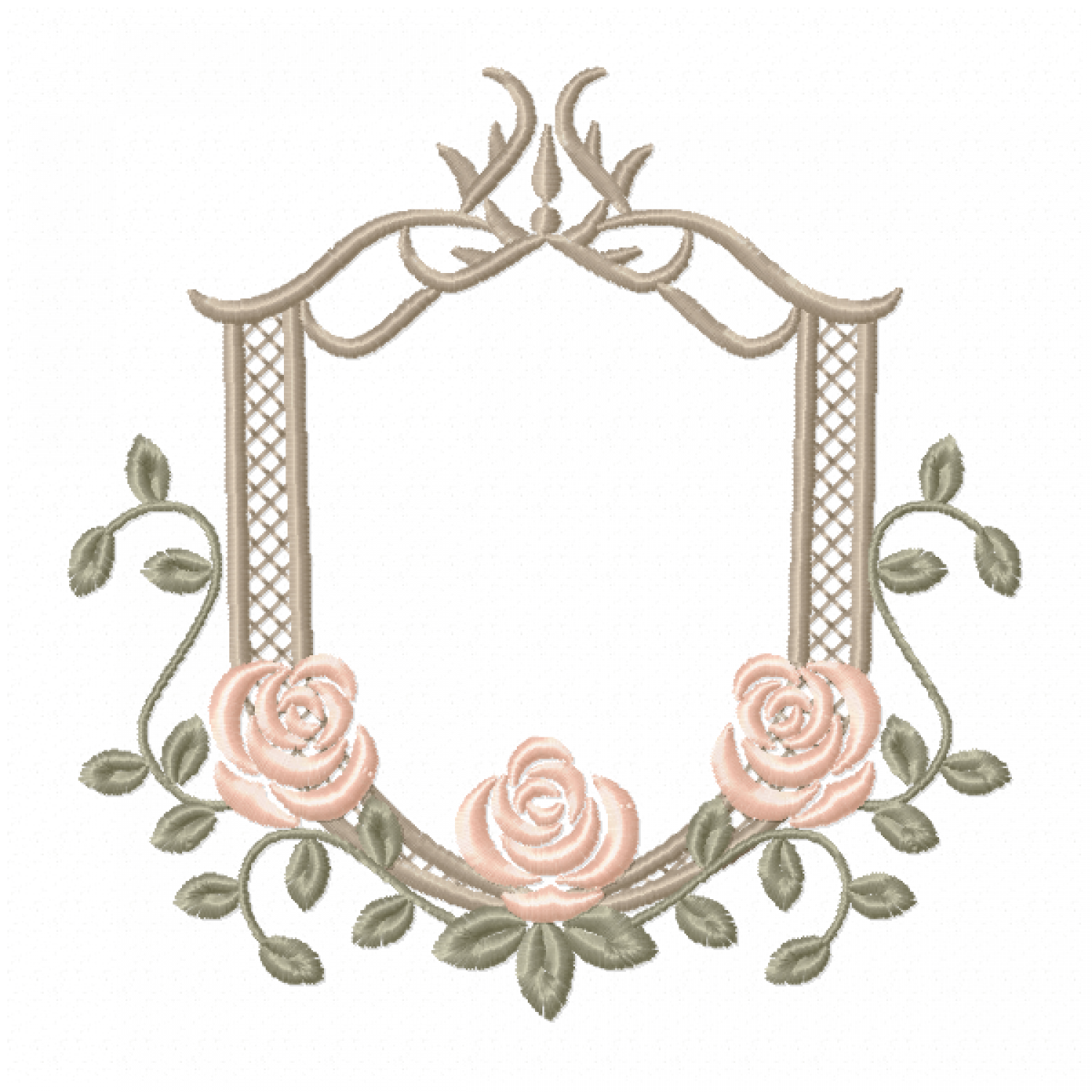 Roses Frame Embroidery Design