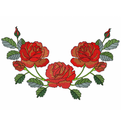 Roses red Embroidery Design