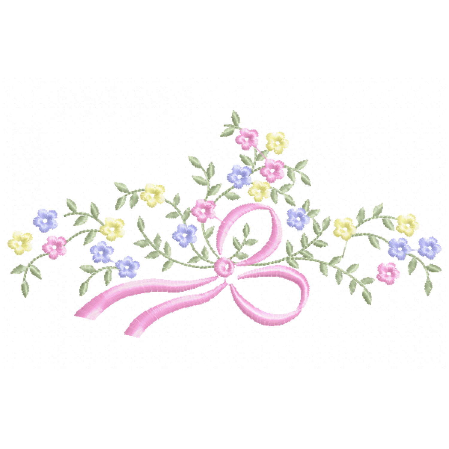 Roses Bow Embroidery Design