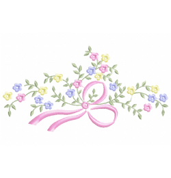 Roses Bow Embroidery Design