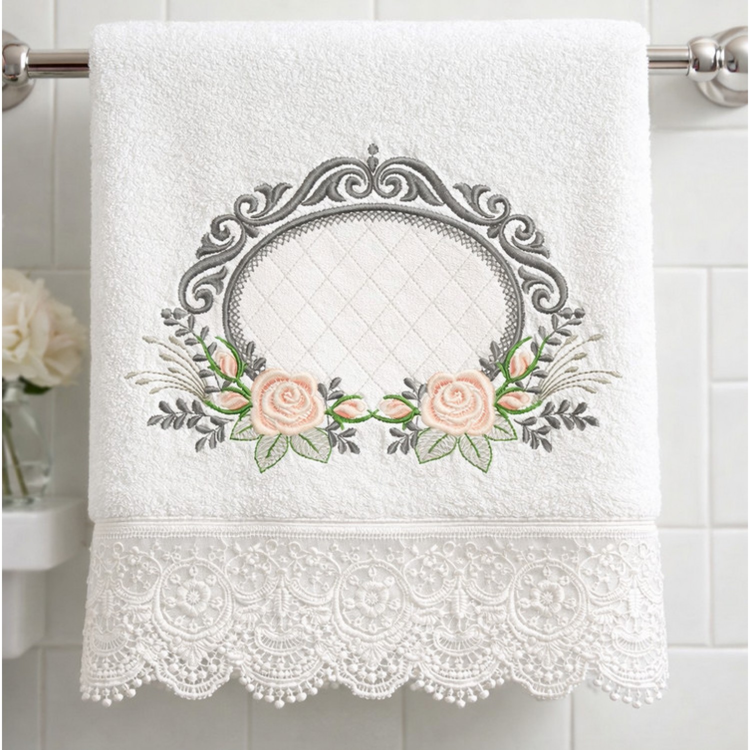 Roses Embroidery Design 5x7 High Quality