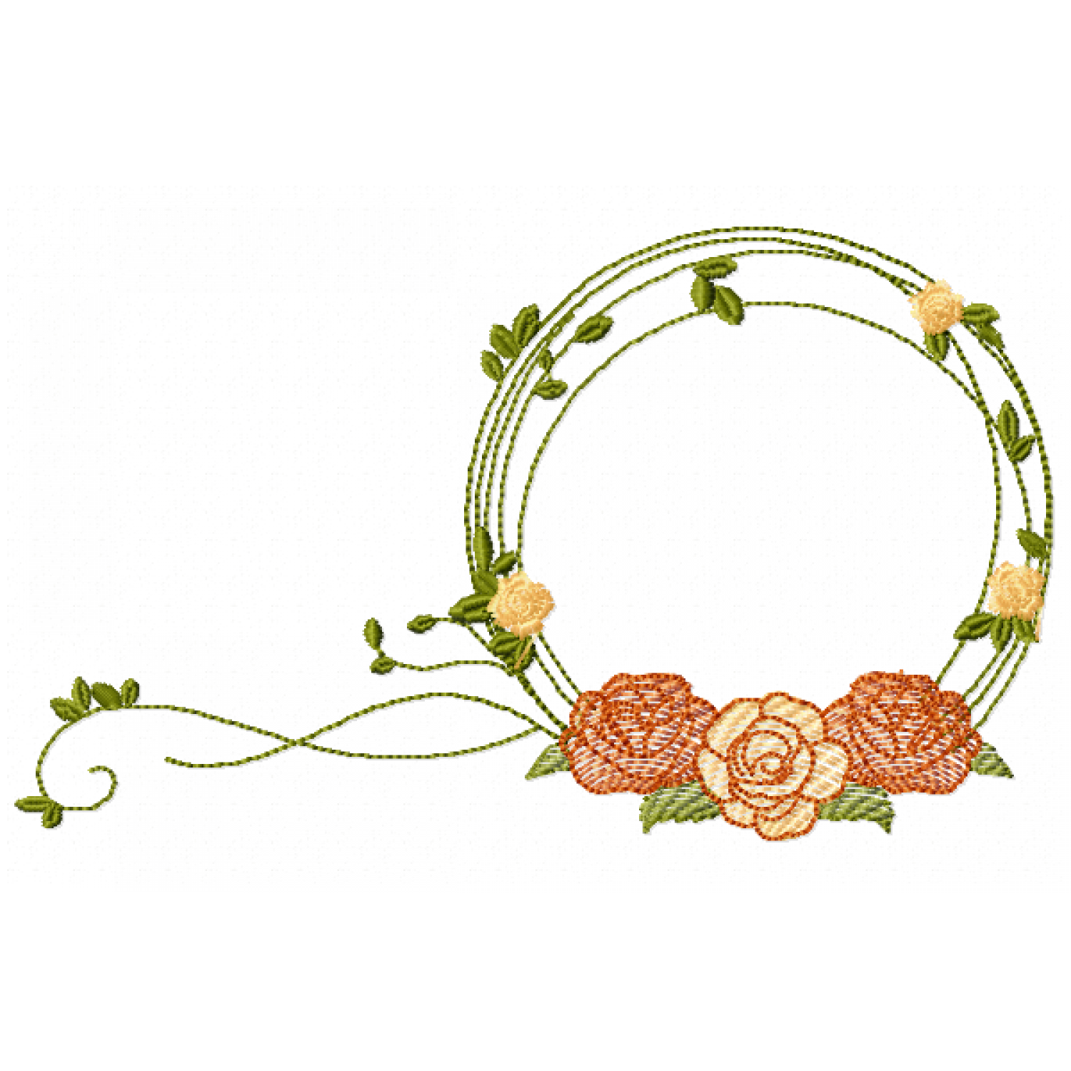 Roses Frame Embroidery Design