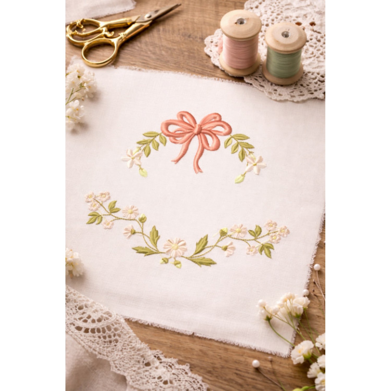 Roses Frame Embroidery Design 5x7