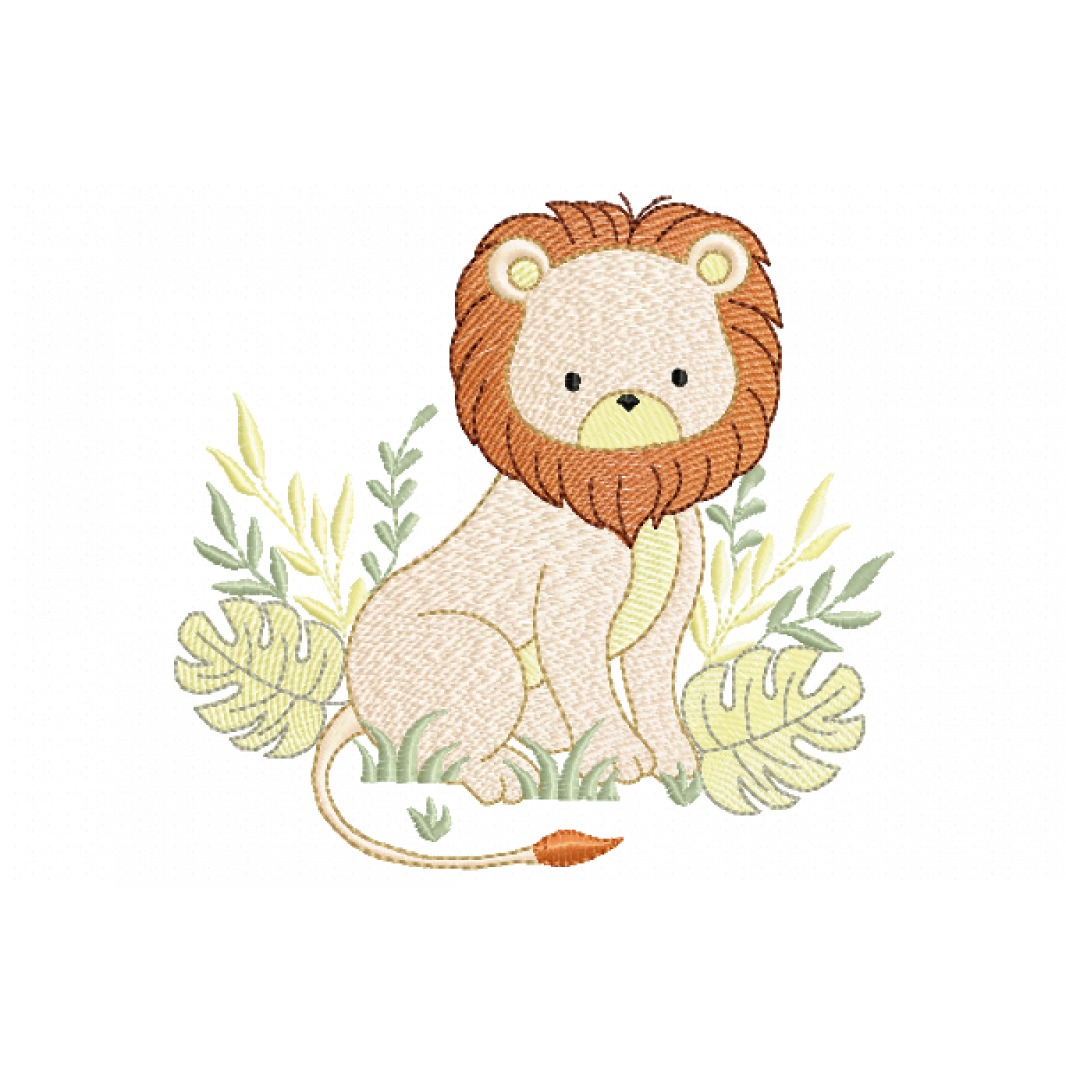 Safari Animal Lion Embroidery Design 4 Sizes