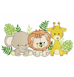 Safari Animals Embroidery Design