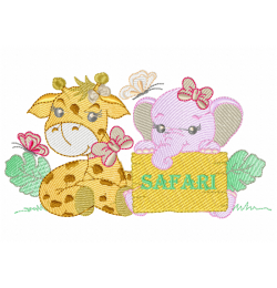 Safari Animals Embroidery Design