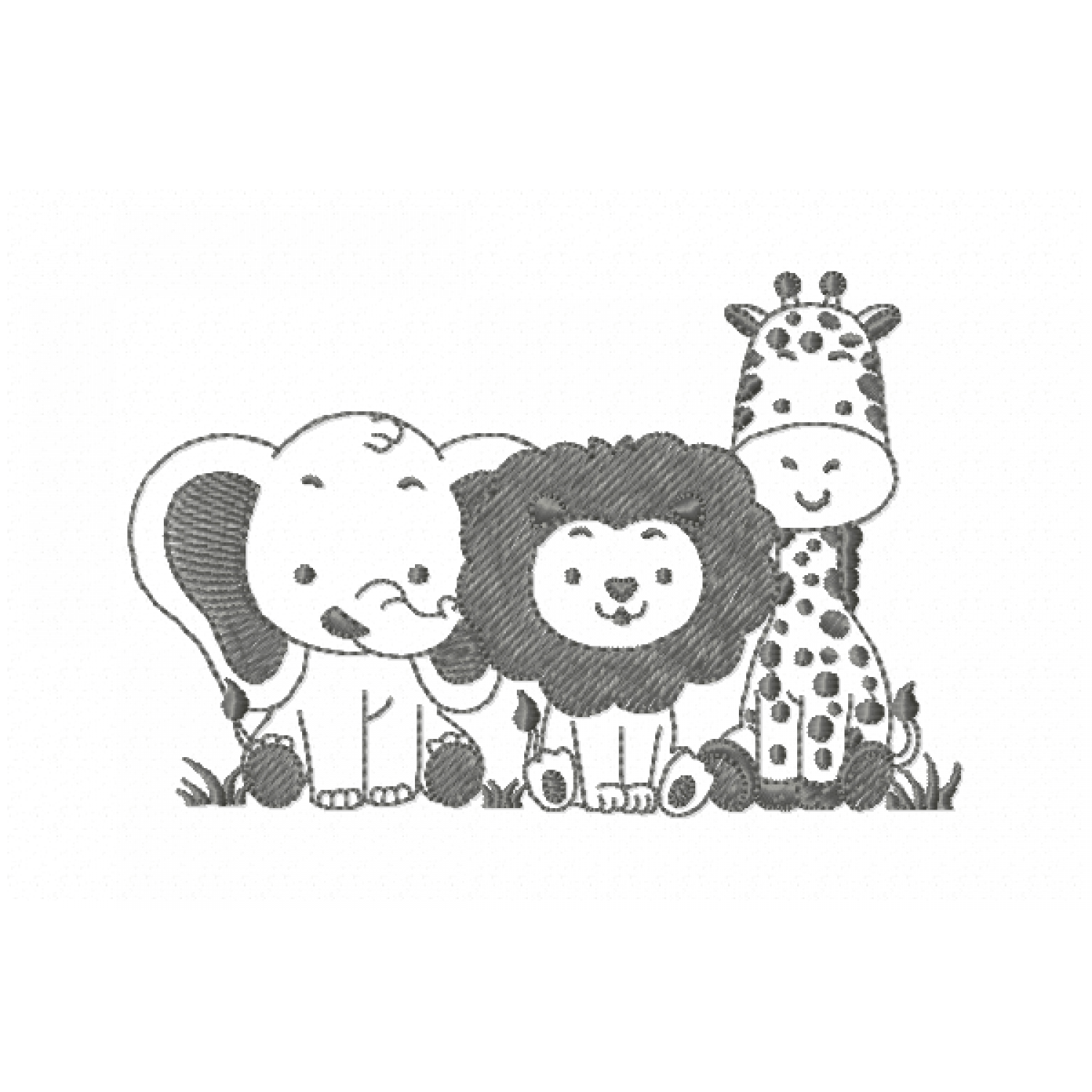 Safari animals Embroidery Design