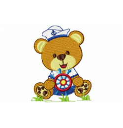 Cute Sailor Bear Embroidery Design