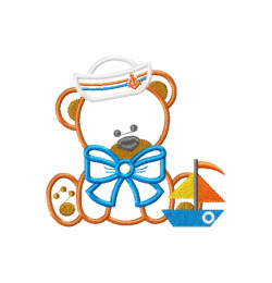 Teddy Bear Sailor Embroidery Design