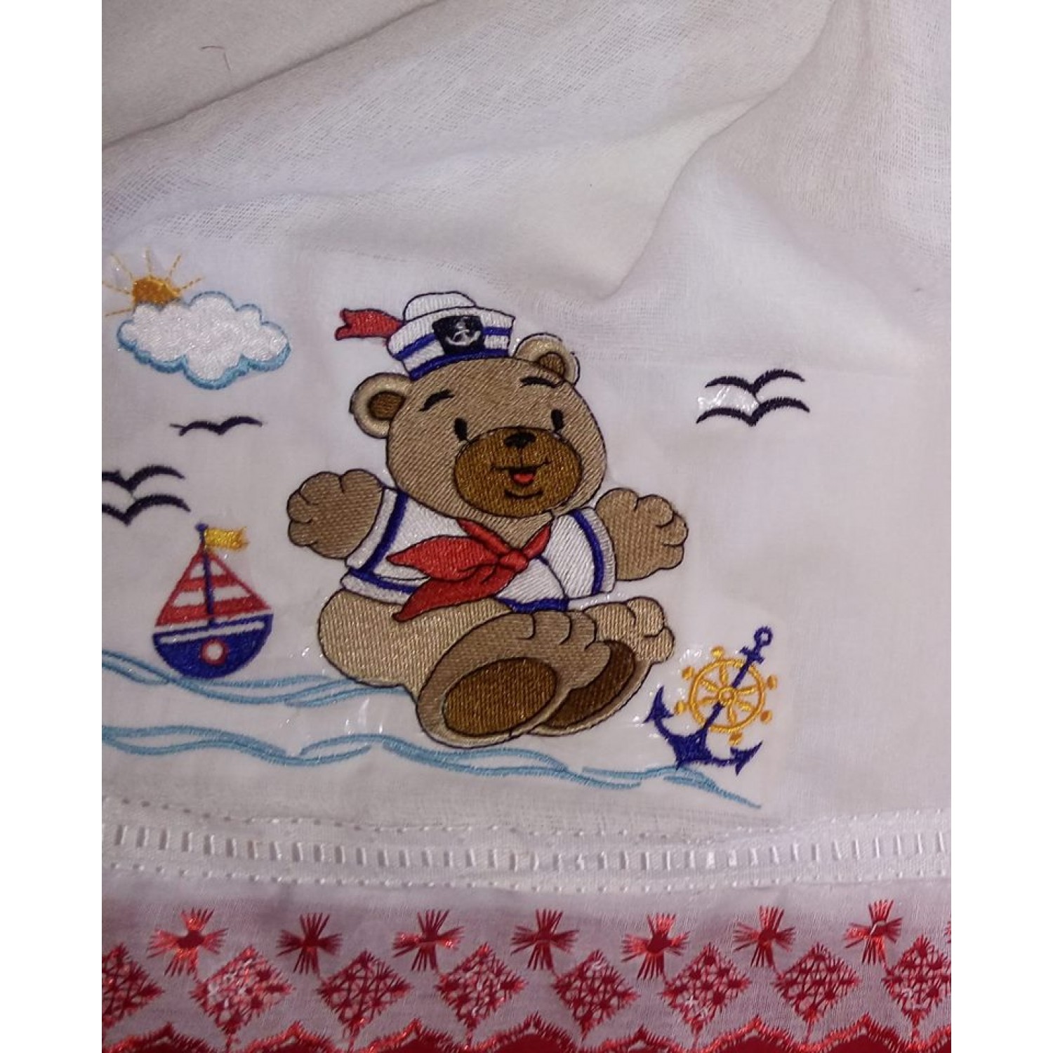Sweet Sailor Bear Embroidery Design