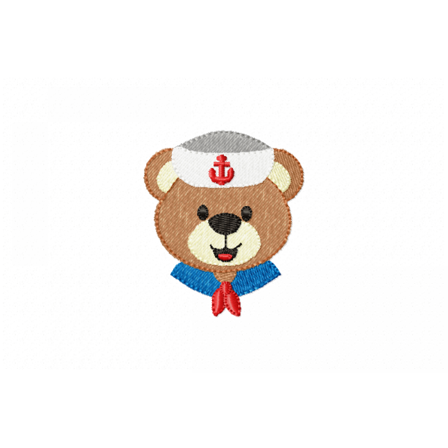 Sailor Bear Head Embroidery Design