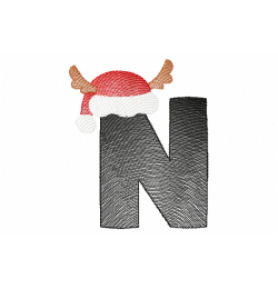 Santa Letter N Monogram Embroidery Design Santa Letter N Monogram Embroidery Design