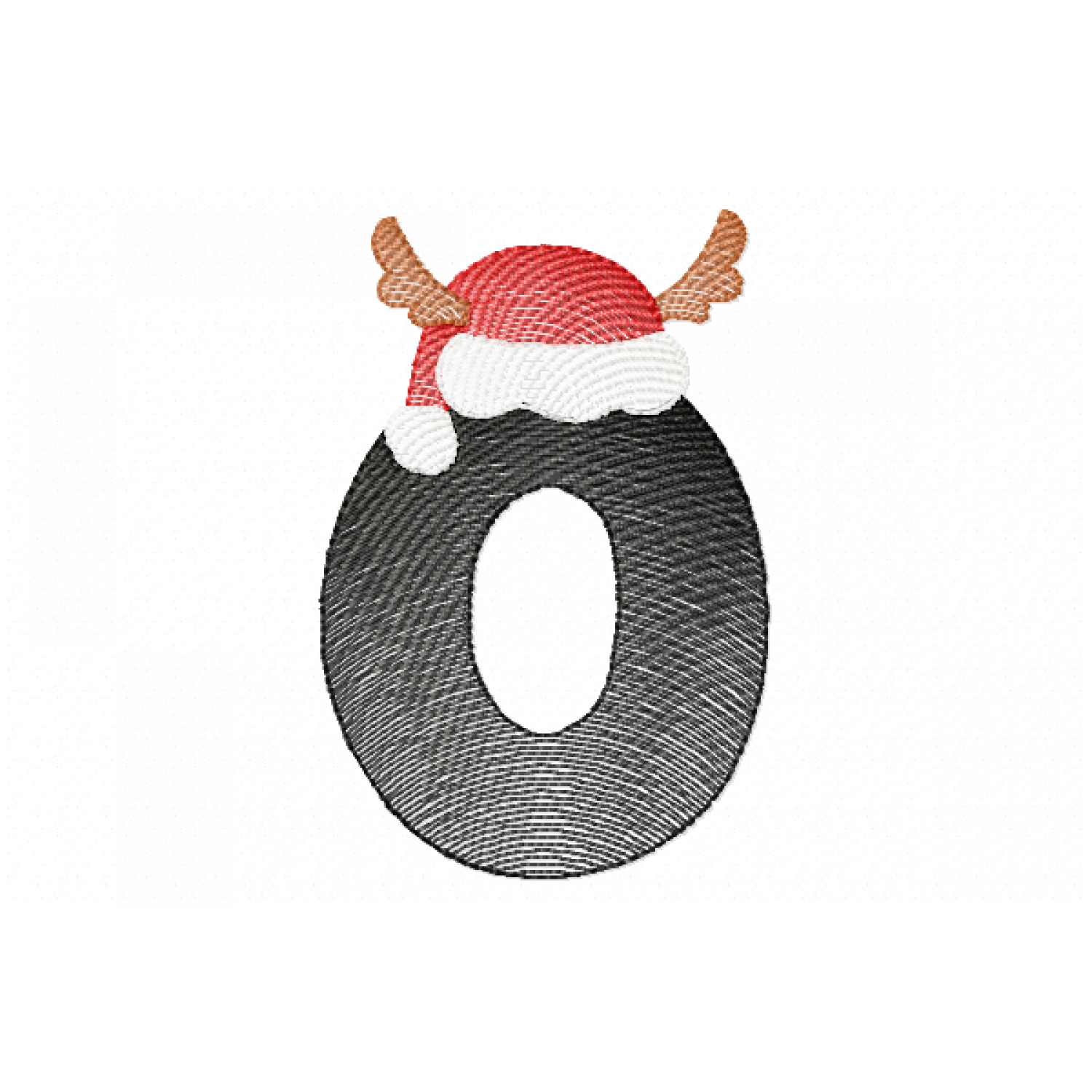 Santa Letter O Monogram Embroidery Design