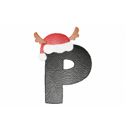 Santa Letter P Monogram Embroidery Design