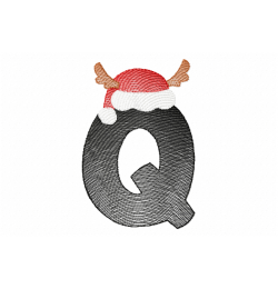 Santa Letter Q Monogram Embroidery Design