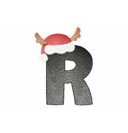 Santa Letter R Monogram Embroidery Design
