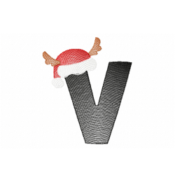 Santa Letter V Monogram Embroidery Design