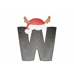 Santa Letter W Monogram Embroidery Design