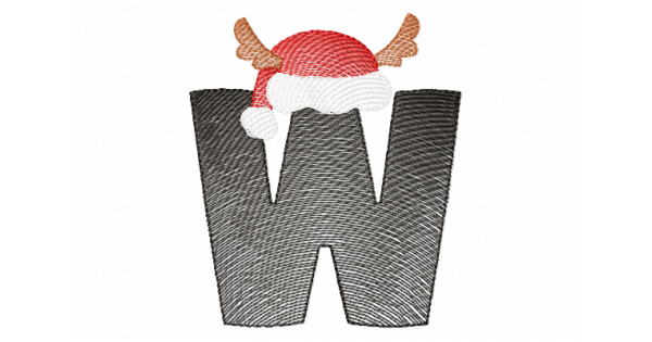 Santa Letter W Monogram Embroidery Design – Christmas Alphabet Machine ...