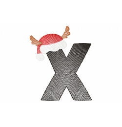 Santa Letter X Monogram Embroidery Design
