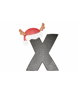 Santa Letter X Monogram Embroidery Design