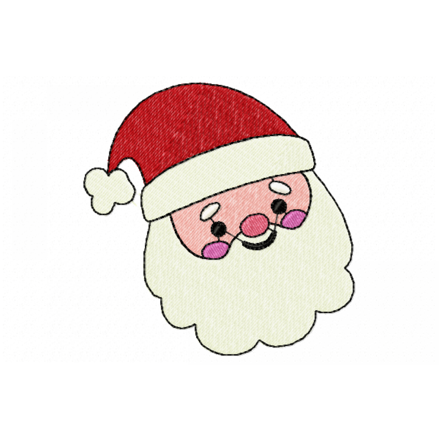 Santa face Embroidery Design