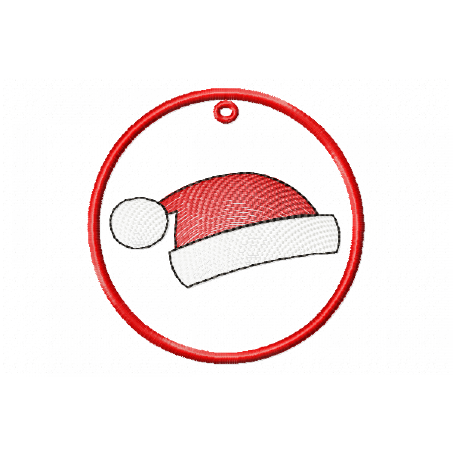 Santa Hat Ornament embroidery design