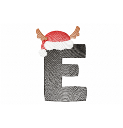 Santa Letter E Monogram Embroidery Design