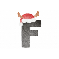 Santa Letter F Monogram Embroidery Design