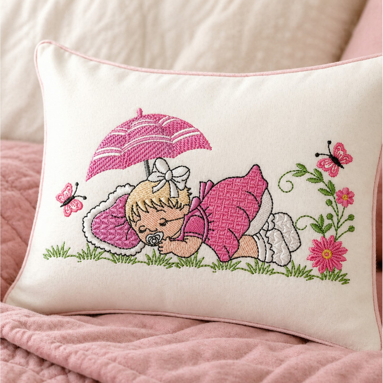 Sleeping Baby Girl embroidery design