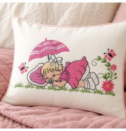 Sleeping Baby Girl embroidery design