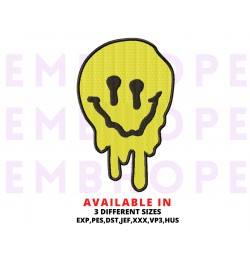 Smiley Face Embroidery Design 4 Sizes
