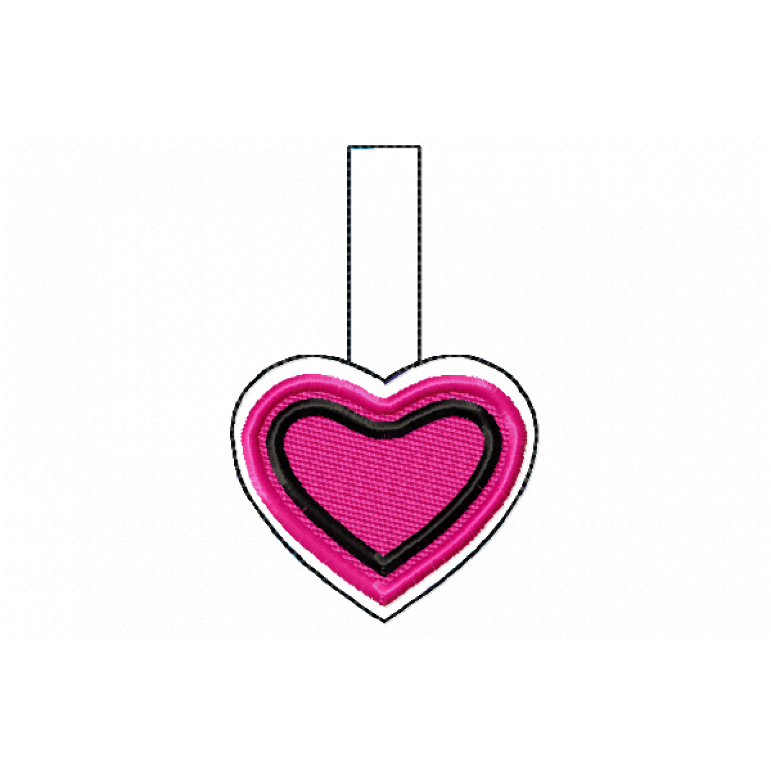 Snap Tab Heart Embroidery Design