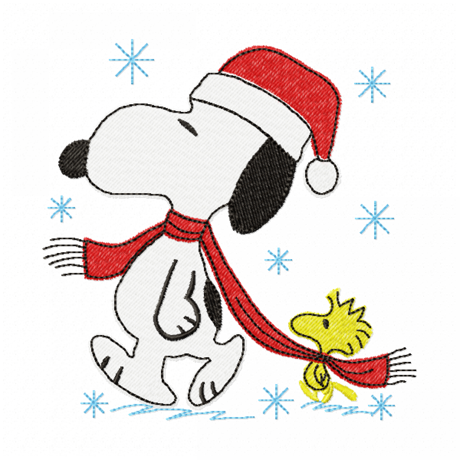 Snoopy christmas Embroidery Design 6 sizes