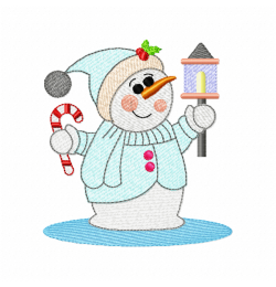 Snowman Embroidery Design 3 sizes