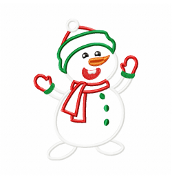 Snowman Embroidery Design 4 sizes