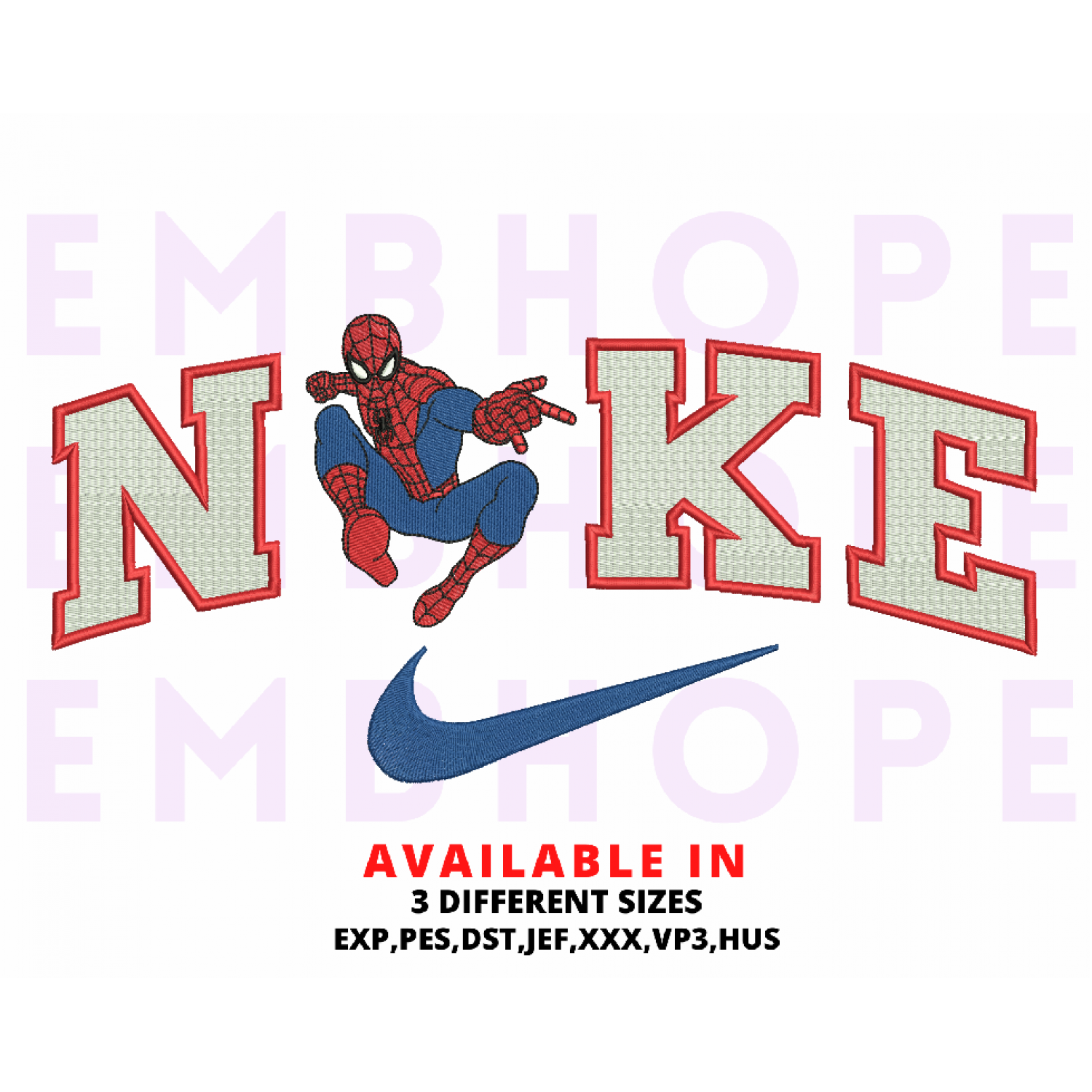Superhero Logo Sports Embroidery Design 3 Sizes