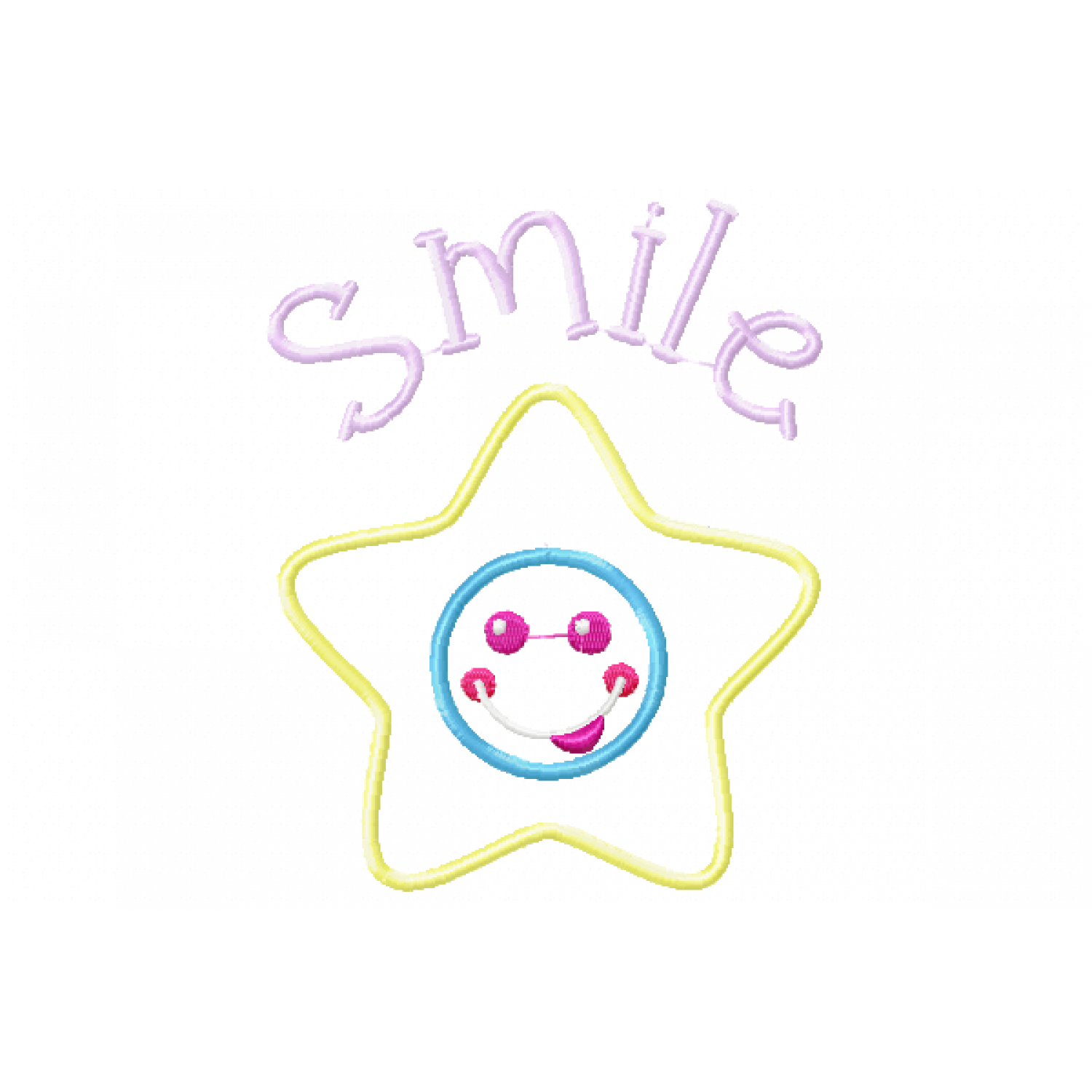 Star Smile Embroidery Design