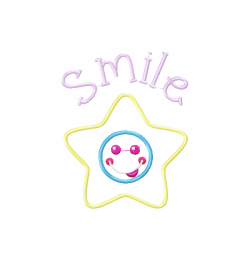 Star Smile Embroidery Design